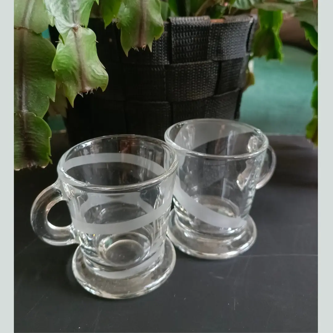 Tasses expresso en verre - duo - gravure par sablage à Saint-Brieuc
