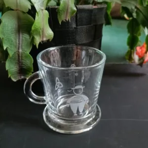 Tasse à café 15 cL - breton gravé sur verre par sablage