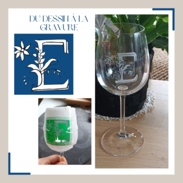Verre à vin personnalisé - du dessin à la gravure