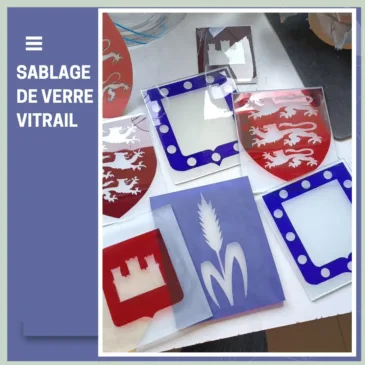 Sablage de verre vitrail en collaboration avec une vitrailliste