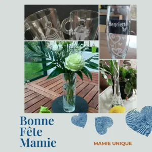Bonne fête mamie Cadeau unique gravé par Algan de Lux à St-Brieuc pour la fête des grand-mères 2026