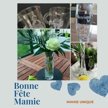 Bonne fête mamie Cadeau unique gravé par Algan de Lux à St-Brieuc pour la fête des grand-mères 2026