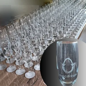 Flûtes personnalisées pour salon professionnel