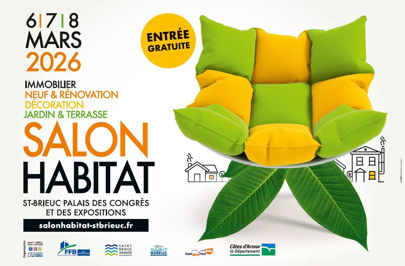 Affiche Salon de l'habitat Saint-Brieuc 6-7-8 mars 2026