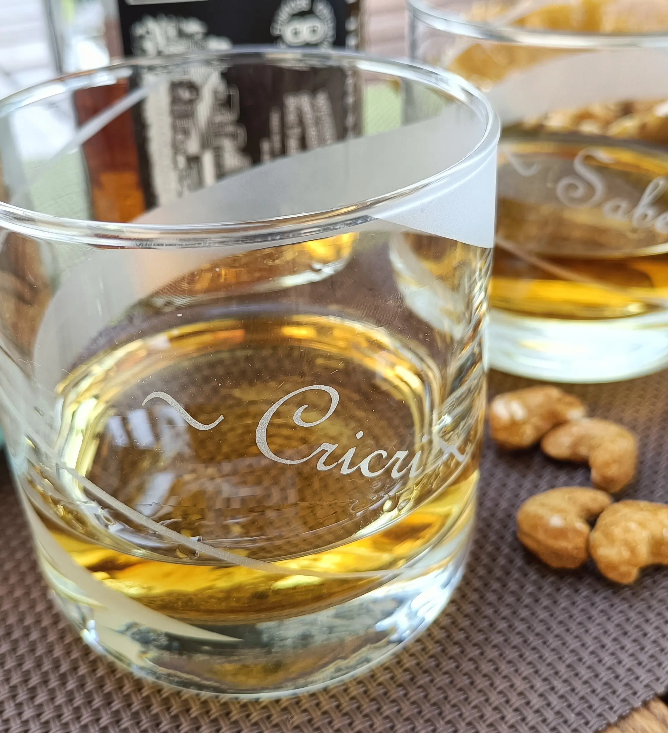 Salon de l'habitat Saint-Brieuc- Verre à whisky gravé avec un prénom