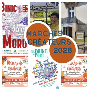 Marchés créateurs Breton 2026 Dates et lieux d'exposition des créations Algan de Lux de gravure sur verre