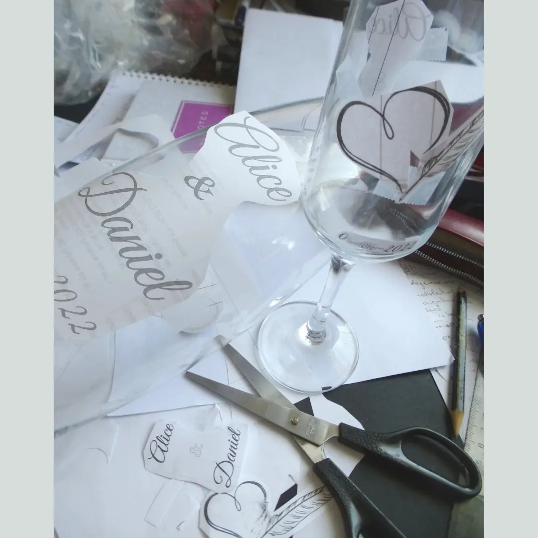 Prix gravure sur verre-Maquette papier-Présentation design