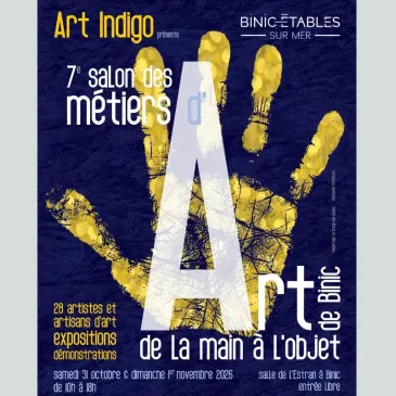 7ème salon des métiers d'art de Binic salle de l'Estran samedi 31 octobre et dimanche 1er novembre 2026