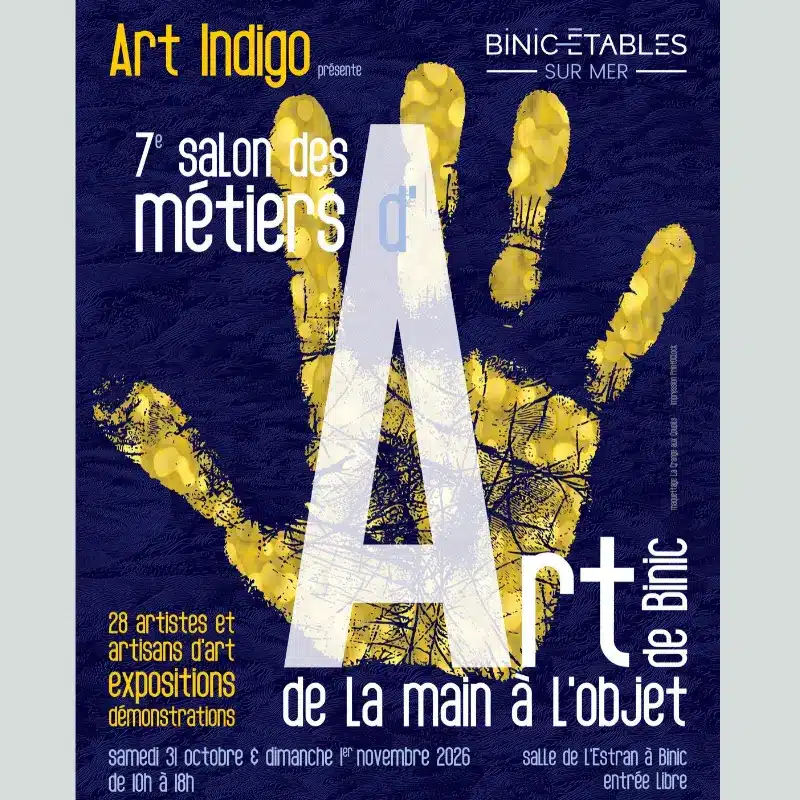 7ème salon des métiers d'art de Binic salle de l'Estran samedi 31 octobre et dimanche 1er novembre 2026